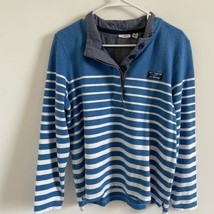 LL Bean Rugby Pullover Blue XL Runs Small Short Fall Winter Retro Vibes Shaket